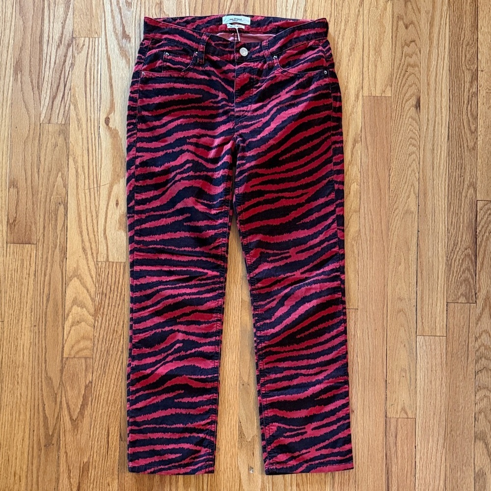 Isabel Marant sz FR 36 US 5 Red Black Zebra Print micro corduroy great condition